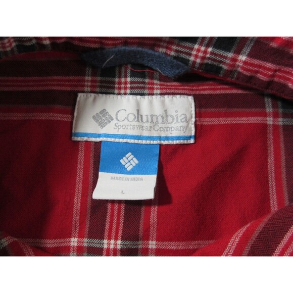 Columbia Rapid Rivers II Shirt Men's Large Red Plaid Longsleeve - Picture 3 of 4
